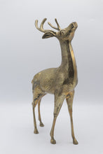Load image into Gallery viewer, Vintage Korean Brass Stag Deer Figurine 14 Inch Standing Buck Sculpture
