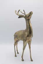 Load image into Gallery viewer, Vintage Korean Brass Stag Deer Figurine 14 Inch Standing Buck Sculpture
