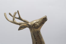 Load image into Gallery viewer, Vintage Korean Brass Stag Deer Figurine 14 Inch Standing Buck Sculpture
