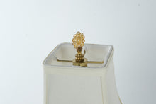 Load image into Gallery viewer, Solid Brass Candlestick Table Lamp 27 Inch Heavy Cream Column with Shade
