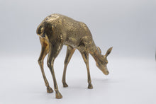 Load image into Gallery viewer, Vintage Korean Brass Grazing Deer Figurine 10 Inch Wildlife Sculpture
