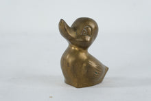 Load image into Gallery viewer, Vintage Brass Duck Figurine Small Mid Century Modern Animal Sculpture
