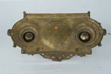 Load image into Gallery viewer, Vintage Brass Double Inkwell Desk Set Feather Dip Pen India
