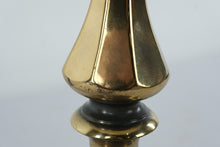 Load image into Gallery viewer, Polished Brass Table Lamp with Pleated Shade – 27.5&quot; Tall
