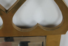 Load image into Gallery viewer, Mid Century Italian Cast Brass Heart Motif Wall Mirror 17 x 45
