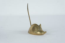 Load image into Gallery viewer, Vintage Brass Mouse Ring Holder Trinket Dish Desk Accessory
