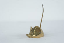 Load image into Gallery viewer, Vintage Brass Mouse Ring Holder Trinket Dish Desk Accessory
