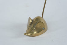 Load image into Gallery viewer, Vintage Brass Mouse Ring Holder Trinket Dish Desk Accessory
