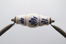 Load image into Gallery viewer, Vintage Brass Coal Scuttle Fireplace Bucket Planter Porcelain Handles
