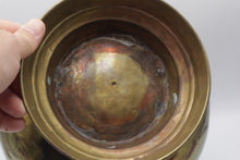 Load image into Gallery viewer, Vintage Brass Coal Scuttle Fireplace Bucket Planter Porcelain Handles
