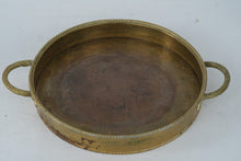 Load image into Gallery viewer, Wildwood Solid Brass Round Serving Tray Rope Handles India
