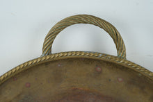 Load image into Gallery viewer, Wildwood Solid Brass Round Serving Tray Rope Handles India
