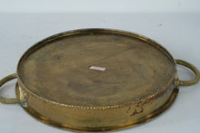 Load image into Gallery viewer, Wildwood Solid Brass Round Serving Tray Rope Handles India
