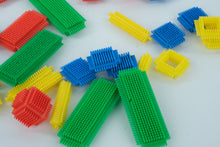 Load image into Gallery viewer, Vintage Playskool Bristle Blocks — Basic Set in Original Tin

