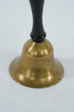 Load image into Gallery viewer, Vintage Brass Hand Bell with Wooden Handle – Classic School/Service Bell
