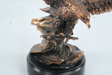 Load image into Gallery viewer, Large Bronze Finish Eagle Sculpture 17in Wingspan Wildlife Statue
