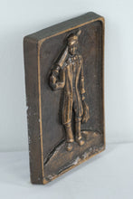 Load image into Gallery viewer, Vintage Cast Metal Cricket Player Wall Plaque – Sportsman Relief
