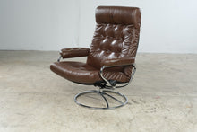 Load image into Gallery viewer, Vintage Ekornes Stressless Brown Leather Recliner and Ottoman – Norway
