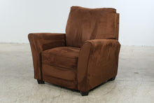 Load image into Gallery viewer, Brown Microfiber Recliner Chair with Flared Arms
