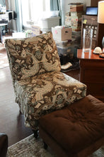 Load image into Gallery viewer, Brown &amp; Aqua Patterned Slipper Chair – Furnitureland South
