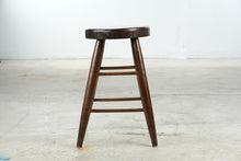 Load image into Gallery viewer, Vintage Solid Wood Milking Stool Round Seat Rustic Farmhouse 22 Inch
