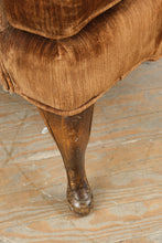 Load image into Gallery viewer, Traditional Wingback Lounge Chair in Brown Velvet Upholstery
