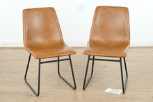 Load image into Gallery viewer, Pair of Whiskey Brown Faux Leather Café Chairs
