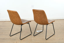 Load image into Gallery viewer, Pair of Whiskey Brown Faux Leather Café Chairs
