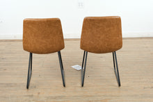 Load image into Gallery viewer, Pair of Whiskey Brown Faux Leather Café Chairs
