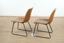 Load image into Gallery viewer, Pair of Whiskey Brown Faux Leather Café Chairs
