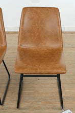 Load image into Gallery viewer, Pair of Whiskey Brown Faux Leather Café Chairs
