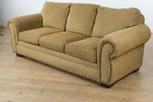 Load image into Gallery viewer, Broyhill Upholstered Sofa with Nailhead Trim – 98” Wide
