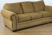 Load image into Gallery viewer, Broyhill Upholstered Sofa with Nailhead Trim – 98” Wide
