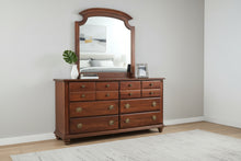 Load image into Gallery viewer, Broyhill Mahogany Triple Dresser with Mirror Traditional 9 Drawer Dresser 66W
