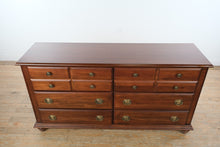 Load image into Gallery viewer, Broyhill Mahogany Triple Dresser with Mirror Traditional 9 Drawer Dresser 66W
