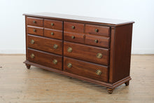 Load image into Gallery viewer, Broyhill Mahogany Triple Dresser with Mirror Traditional 9 Drawer Dresser 66W
