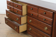 Load image into Gallery viewer, Broyhill Mahogany Triple Dresser with Mirror Traditional 9 Drawer Dresser 66W
