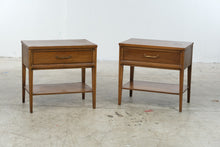 Load image into Gallery viewer, Broyhill Premier Forward 70 Mid Century Modern Walnut Nightstands Pair
