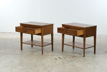 Load image into Gallery viewer, Broyhill Premier Forward 70 Mid Century Modern Walnut Nightstands Pair
