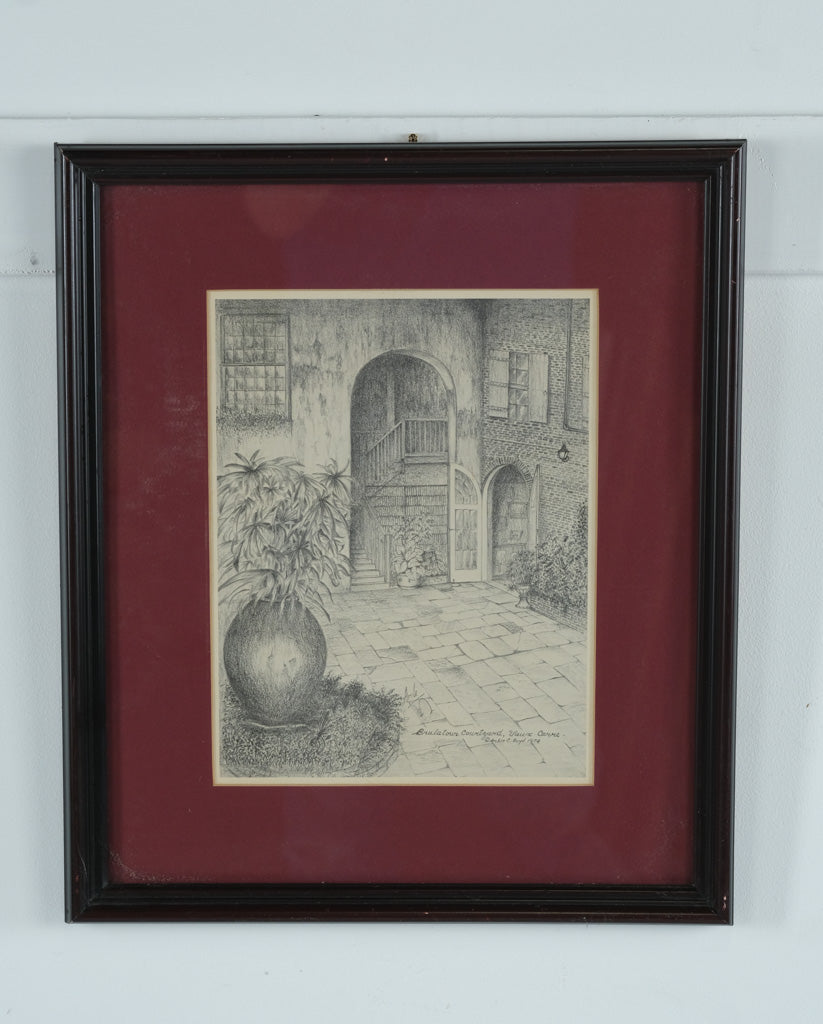 Vintage 1974 Archie Boyd Brulatour Courtyard Vieux Carre Framed Print ...
