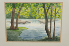 Load image into Gallery viewer, “Hidden Cascade” – Original Watercolor by John Wicker (17&quot; x 21&quot;)
