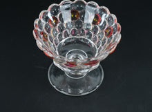Load image into Gallery viewer, Clear Glass Hobnail Compote Bowl with Cranberry Jewel Accents
