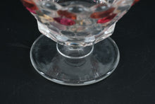 Load image into Gallery viewer, Clear Glass Hobnail Compote Bowl with Cranberry Jewel Accents
