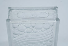 Load image into Gallery viewer, Clear Glass Block Vase with Wave and Bubble Design 7 5 Inch

