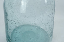 Load image into Gallery viewer, Hand Blown Aqua Glass Vase Double Handle Bubble Glass Jug Form 10 Inch
