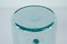 Load image into Gallery viewer, Hand Blown Aqua Glass Vase Double Handle Bubble Glass Jug Form 10 Inch
