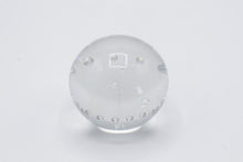 Load image into Gallery viewer, Signed Studio Art Glass Paperweight Clear Controlled Bubble Sphere 3 Inch

