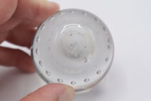 Load image into Gallery viewer, Signed Studio Art Glass Paperweight Clear Controlled Bubble Sphere 3 Inch
