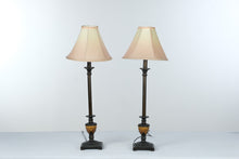 Load image into Gallery viewer, Pair 29 Inch Bronze Amber Urn Buffet Table Lamps Traditional Decor
