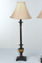 Load image into Gallery viewer, Pair 29 Inch Bronze Amber Urn Buffet Table Lamps Traditional Decor
